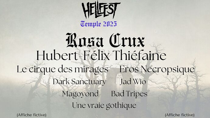 Affiche fictive Temple Hellfest 2025